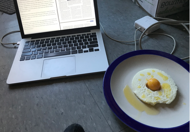 A sunny side up egg with clarified butter (not piss), Modernist style.